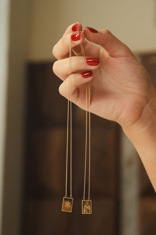 Escapulario Oro 14k Amarillo Religioso