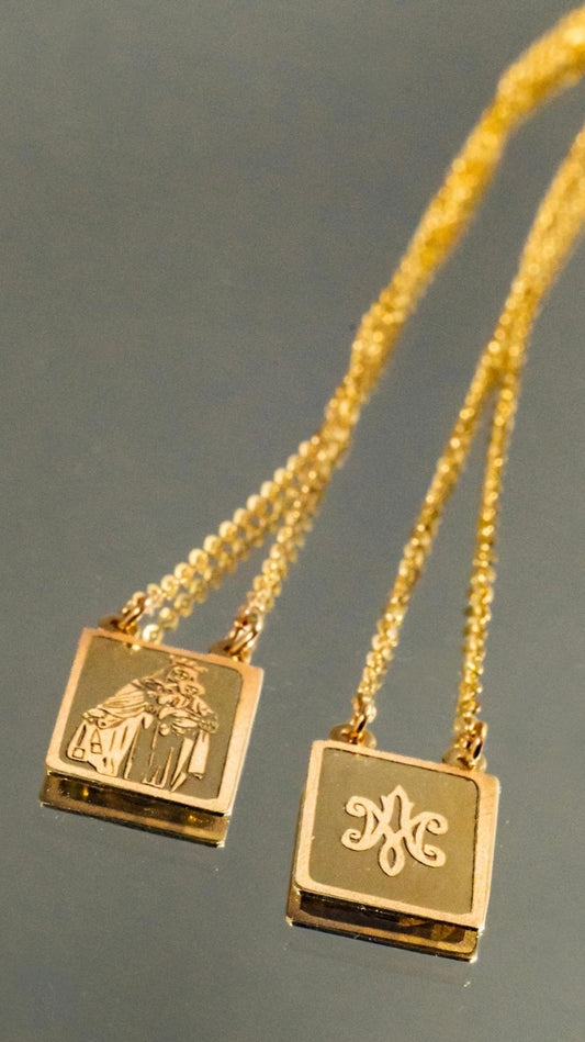 Escapulario Oro 14k Amarillo Religioso
