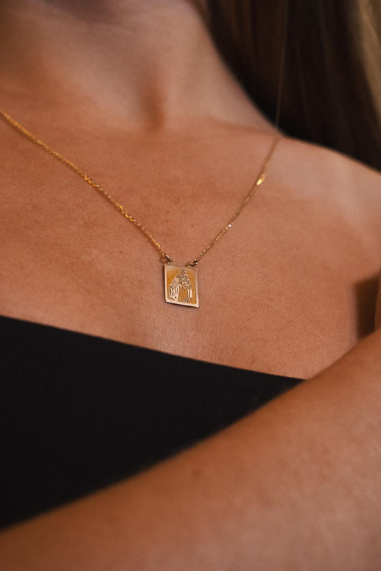 Escapulario Oro 14k Rosa Religioso